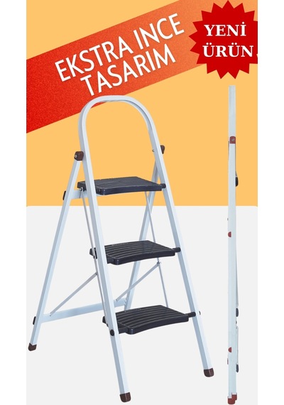 Ze Zigana Ev Gereçleri Premium 3 Basamaklı Özel Tasarım İnce Merdiven