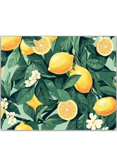 Yeşillikler Arasında Limon Baskılı Mouse Pad 18x22 Cm