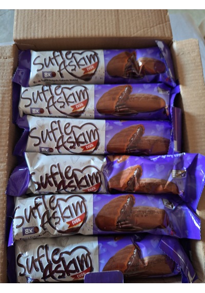 Sufle Aşkım Dark Kakao Kremalı Kakao Dolgulu Bisküvi 56 Gr 24 Adet