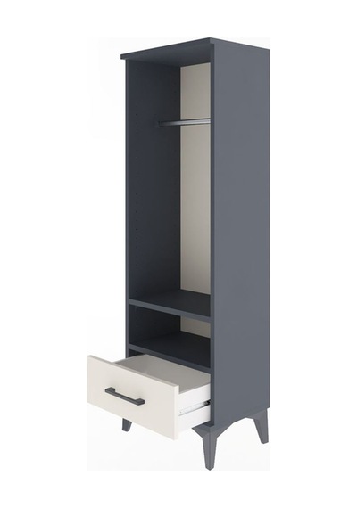 Arges Dolap 2 Raflı Tek Çekmeceli Tek Askılı 44x30x134 Antras... Antrasit