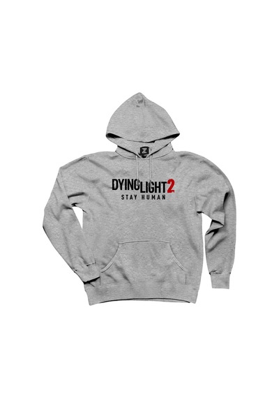 Dying Light 2 Logo Gri Kapşonlu Sweatshirt Hoodie Gri
