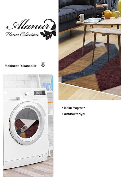 Dekoreko Kaymaz Taban Djt Salon Halısı Trend Modern S6506 Renkli