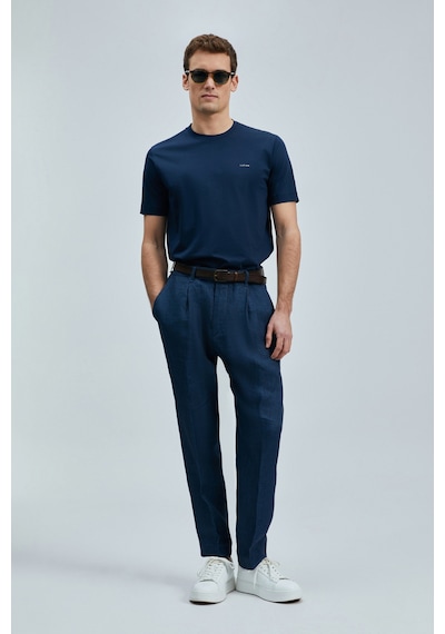 Lufian Erkek Bran Modern Grafik T-shirt 111020262 Lacivert Lacivert