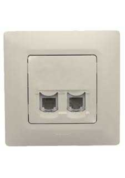 767440-salbei 2x Rj45 Cat6 Utp Bej