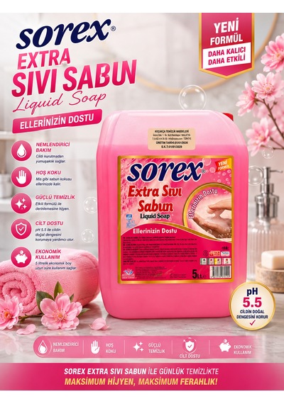 Sorex Extra Sıvı Sabun 5 L El Temizlik Sabunu