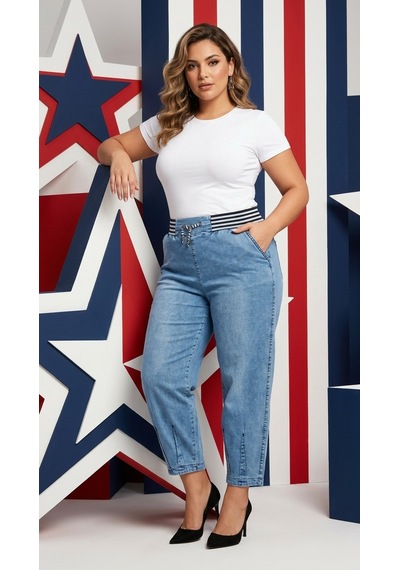 Zanessi Fashıon Büyük Beden Beli Lastikli Cepli Likralı Denim Mom Kesim Kadın Pantolon Beyaz Zanessi Fashıon Büyük Beden Beli Lastikli Cepli Likralı Denim Mom Kesim Kadın Pantolon Beyaz