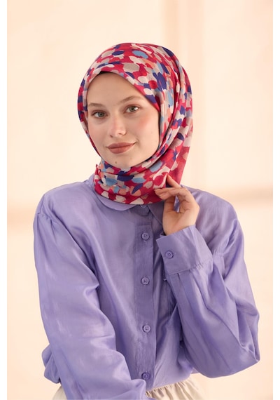 Silk Home Soft Eşarp 73094-21 Fuşya, Morcivert, Bebe Mavi, Yavruağzı
