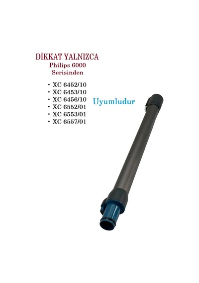 Srfn Ticaret Philips 6000 Serisi Dikey Süpürge Xc6452/10 - Xc6453/10 - Xc6456/10 - Xc6552 - Xc6553 - Xc6557 Uyumlu Teleskopik Boru - 1 Adet