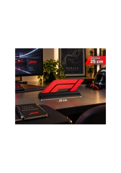 F1 Logo Dekoratif Masaüstü Biblo 25 Cm Formula 1 Temalı 3d Baskı Dekor