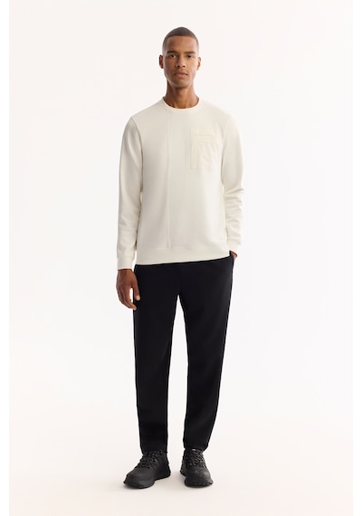Avva Erkek Ekru Bisiklet Yaka Pamuklu Bi-stretch Regular Fit Sweatshirt A52y1235