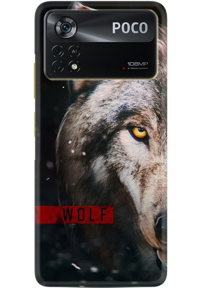 Xiaomi Poco X4 Pro 5G Kilif Silikon Desen Wolf Eyes 1758 539122756