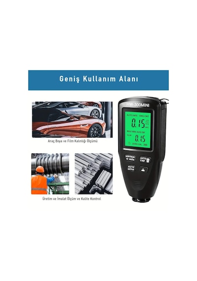 Valkyrie Hw-300mını Dijital Boya Kalınlığı Ölçüm Cihazı 0-2000µm Hassas Ölçer