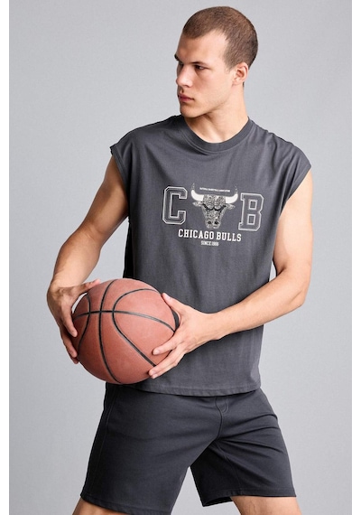 Defacto Nba Chıcago Bulls Lisanslı Oversıze Antrasit Atlet H3860ax26smar214 Antrasit-ar214