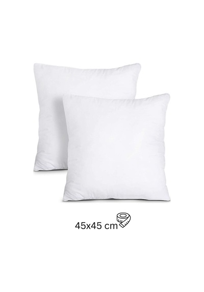 1 Adet 45x45 Cm Boncuk Elyaf Dolgu İç Yastık Beyaz