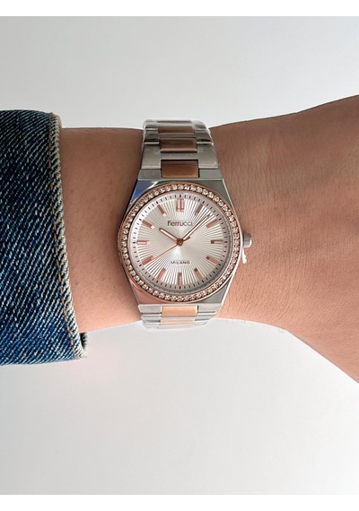 Ferrucci Fc73894 Zirkon Taşlı Şık Çelik Kordon Ve Kasa Kadın Kol Saati Gümüş - Rose Gold