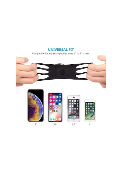 Bisiklet Telefon Tutucu Bike Holder Esnek 4.5-6 İnç Destekler Siyah