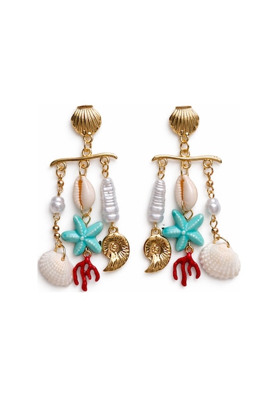 Çelik Deniz Yıldızı Charm Küpe Gold