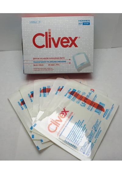 Clivex Şeffaf PU Emici Pedli Pansuman Örtü 9 x 10 CM