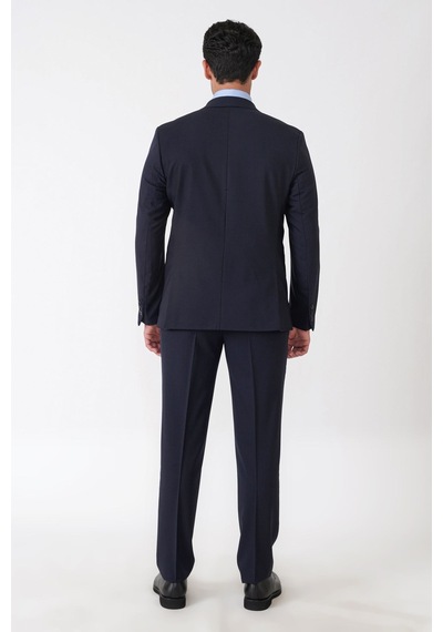 Efor Slim Fit Esnek %97 Yünlü Düz Lacivert Takım Elbise Tk 957
