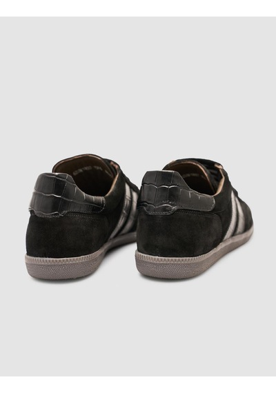 Hakiki Süet Deri Siyah Kadın Sneaker Ayakkabı Siyah