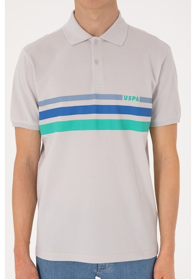 U.S. Polo Assn. Erkek Regular Fit Polo Yaka Açık Gri Tişört 50306811-VR001