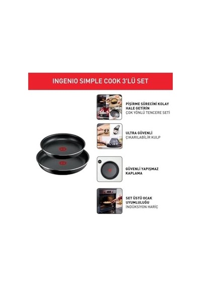 Titanyum 1x Ingenio Simplecook 3 Parça Tava Seti - 2100134663 Diğer