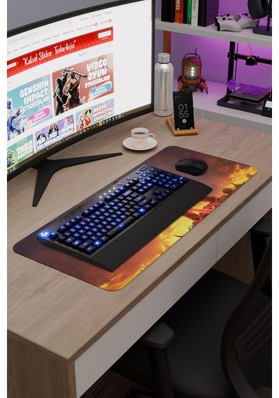 Doom Kaymaz Dikişli Kauçuk Oyuncu Mousepad V4 - 70x30 Xl Gaming Mouse Pad Fare Altlığı