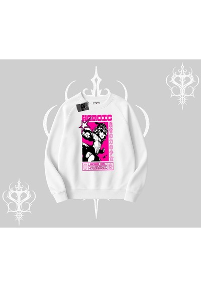 Startmore Biskilet Sweatshirt Heroic Anime Girl Japon Stil Grafik Baskılı Beyaz Startmore Biskilet Sweatshirt Heroic Anime Girl Japon Stil Grafik Baskılı Beyaz