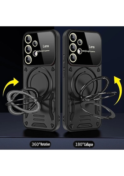 Mey Najmaddin Samsung Galaxy Uyumlu S25 Ultra Kılıf Joy Lens Standlı Kapak - Lacivert Najmaddin Diğer