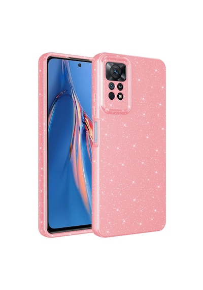 Zore Redmi Note 12 Pro 4g Kılıf Kamera Korumalı Simli Lüks Nvth Koton Kapak - Pembe Koyu