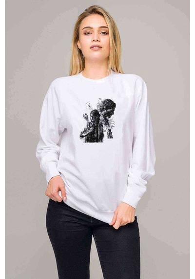 Tanya Anor Part2 The Last Of Baskılı Beyaz Kadın Sweatshirt