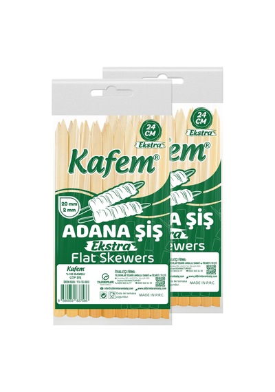Adana Çöp Şiş Ekstra Ahşap 24 Cm 25 Adet