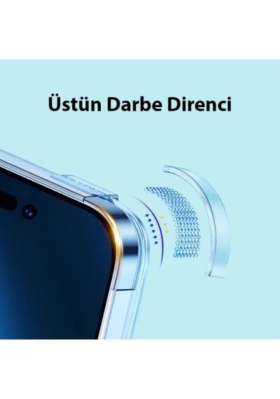Baseus iPhone Uyumlu 15 Pro Max Crystal Serisi Manyetik Magsafe Silikon Kılıf + Tempered Ekran Koruyucu Set- 5775 Mh-hs9160-4225