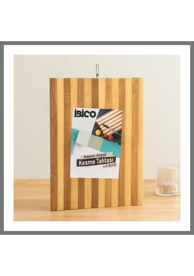 Bezos Bambu Kesme Tahtası 26x36x1.2 Cm Metal Kulplu Mmbz Çok Renkli