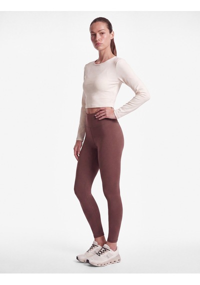 Koton Slim Fit Uzun Kollu Bisiklet Yaka Crop Spor Tişört Ekru 7wak10091nk
