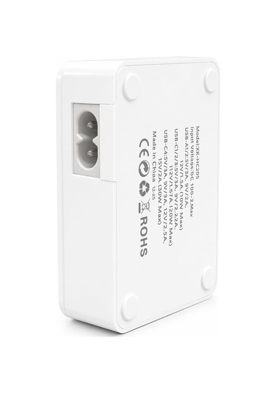 120w Gan Çok Portlu Şarj Cihazı, 6 Port, 2x Usb-a 3a + 3x Usb-c 20w + 1x Usb-c 30w, Beyaz Beyaz