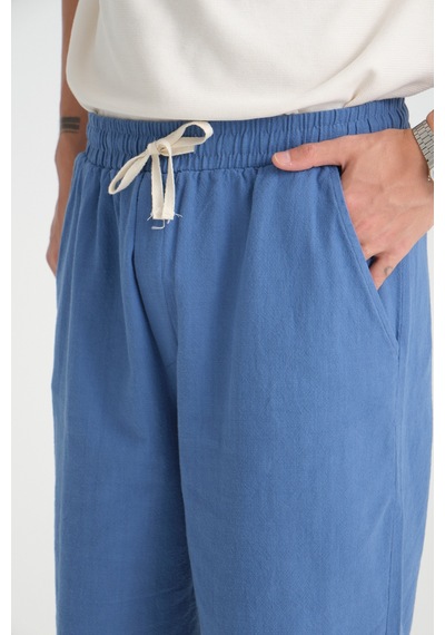 Redline Erkek Baggy Fit Rahat Kesim %100 Pamuk Yumuşak Dokulu Şort Kapri İndigo