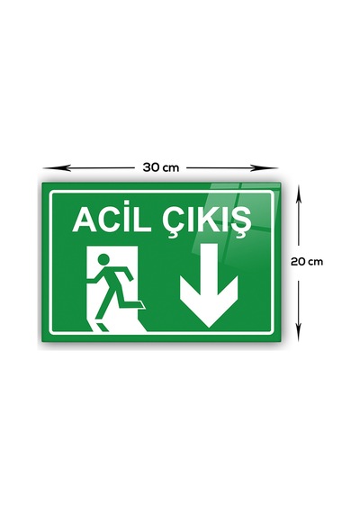 Decorita Cam Yönlendirme Levhası | Acil Çıkış - Güney