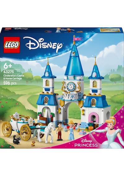 LEGO® ǀ Disney Princess Sindirella’nın Şatosu ve At Arabası 43275 - 6 Yaş ve Üzeri Prenses Seven Çocuklar için Oyuncak Yapım Seti (596P)