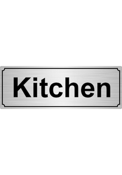 Gümüş Renk Metal Kitchen Yönlendirme Levhası 10 X 20 Cm