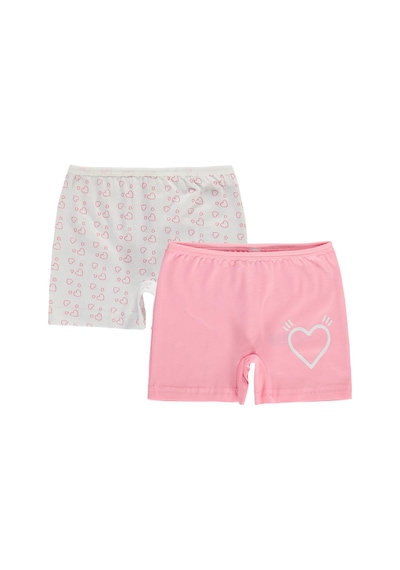 Civil Girls Cute Kalp 2-12 Yaş Kız Çocuk 2'li Boxer Çok Renkli