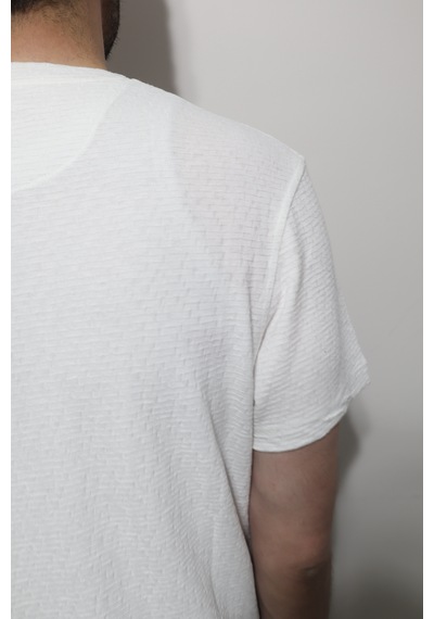 Santa Dmctekstil Erkek Tshirt-1439 Düz Spor Kesim Rahat Kalıp Bisiklet Yaka T-shirt Beyaz