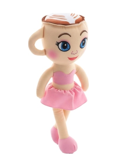 Sevimli Peluş Fincan Balerin Bebek Uyku Arkadaşı 30 Cm Pembe