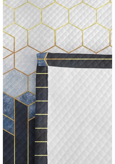 Mavi Geometrik Genç Odası Tek Kişilik Pike Takımı - Lacivert Altın 160x220 Cm Kapitone Yatak Örtüsü Dumanlı Çayır Katmanı Mavi Geometrik Genç Odası Tek Kişilik Pike Takımı - Lacivert Altın 160x220 Cm Kapitone Yatak Örtüsü Dumanlı Çayır Katmanı
