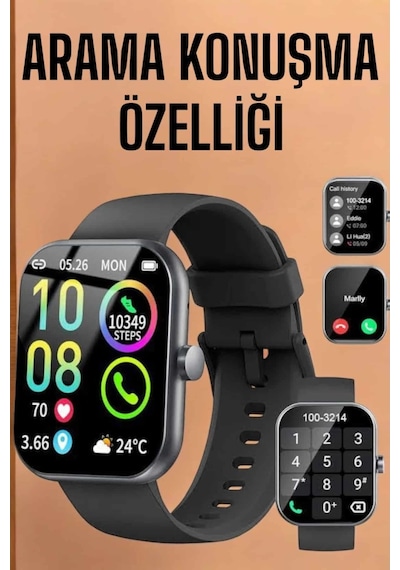 Akıllı Saat Tema Değiştirme Bluetooth Bağlantılı Arama Cevaplayan