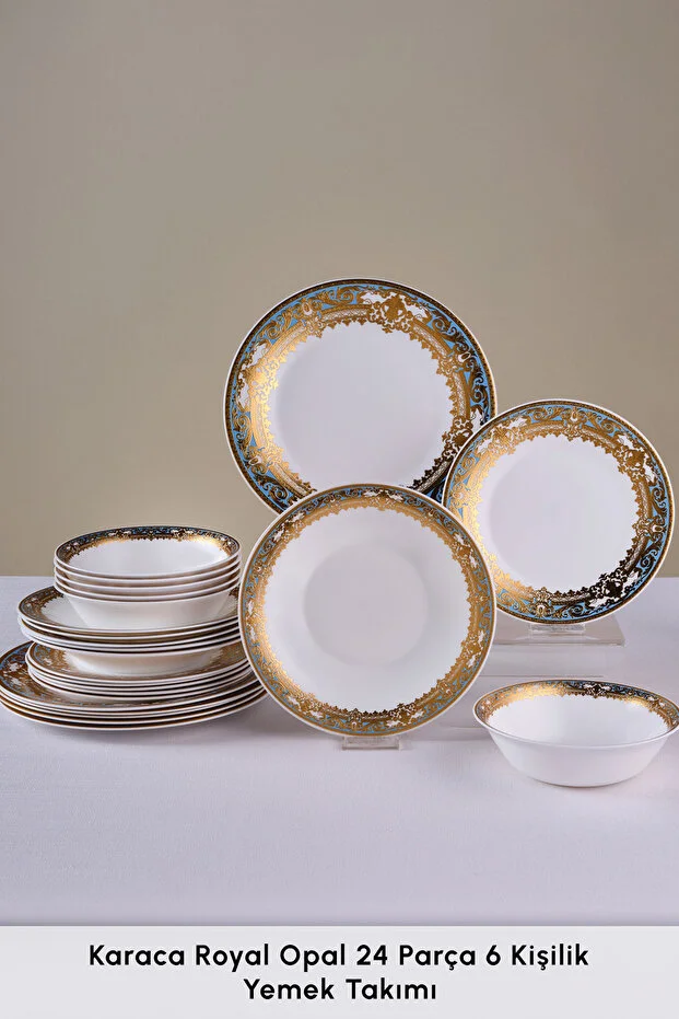 Karaca Royal Opal 24 Parça 6 Kişilik Yemek Takımı Çok Renkli