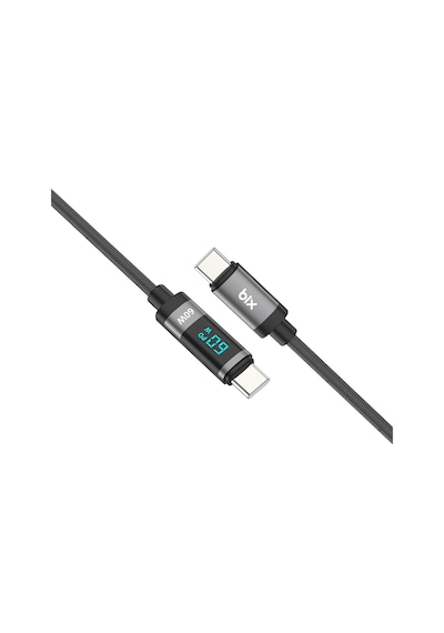 Bix BX06CC Type-C to Type-C 60 W Dijital Ekranlı Şarj Data Kablosu