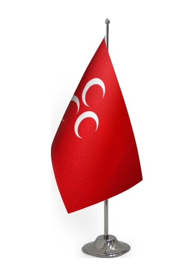 Üç Hilal Kırmızı Masa Bayrağı Tekli 15x22,5 cm