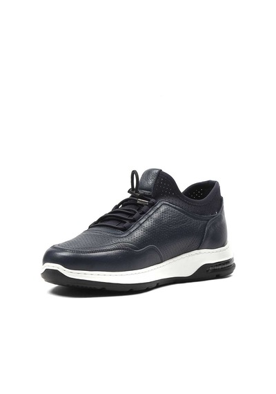 Erkek Lacivert Deri Sneaker
