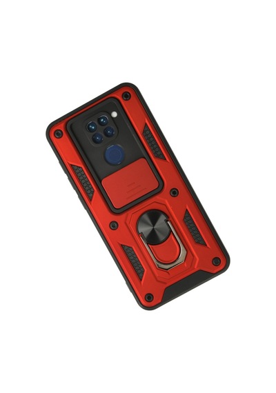 Note 9 Kılıf Pars Lens Yüzüklü Silikon - Kırmızı